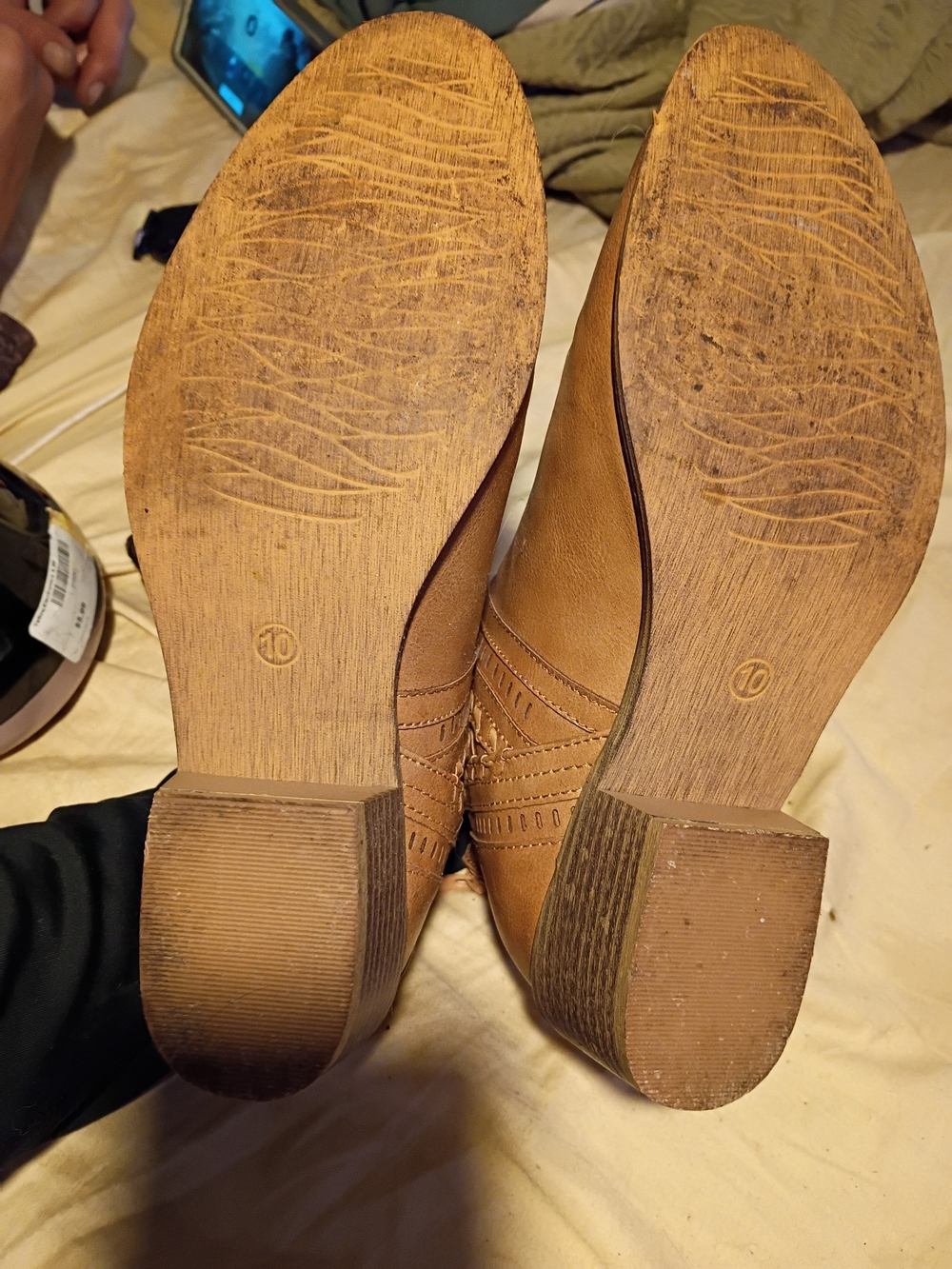 Corkys Tan Cutout Leather Ankle Booties - Picture 8 of 8